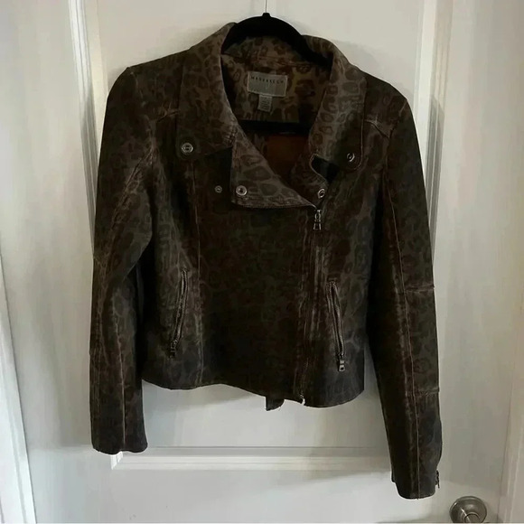 Anthropologie Marrakech Leopard Print Moto Style Jacket Size XS - Picture 1 of 4